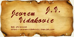 Jevrem Vidaković vizit kartica